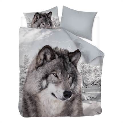 Snoozing Winter Wolf dekbedovertrek