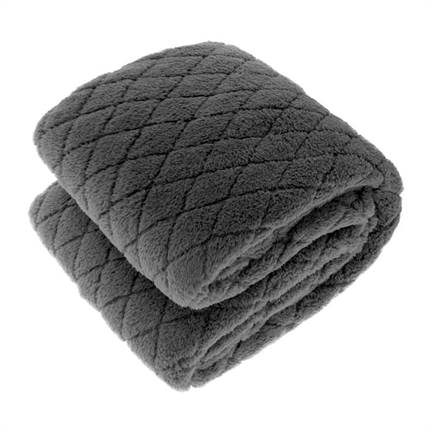 Unique Living fleece plaid XL - Dark Grey - Smulderstextiel.nl