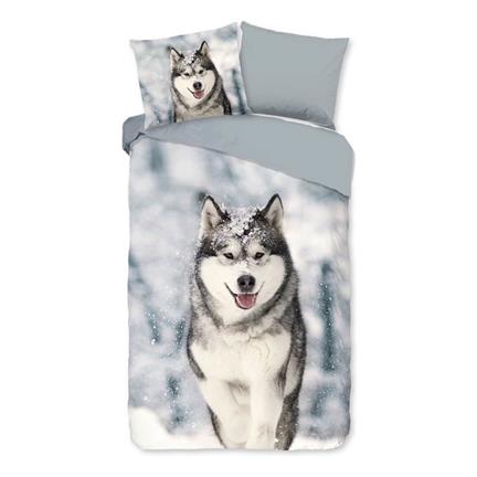 Good Morning Husky flanel dekbedovertrek