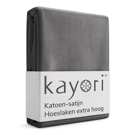 Kayori Edo katoen-satijn hoeslaken extra hoog