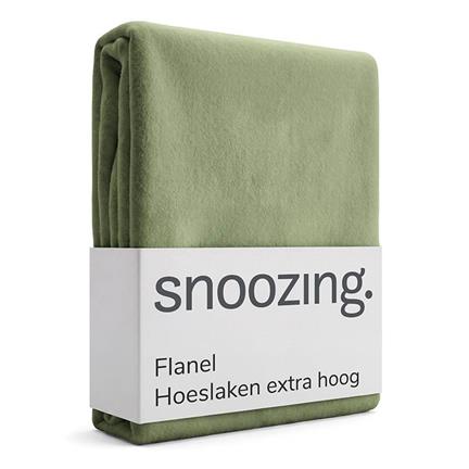 Snoozing flanel hoeslaken extra hoog