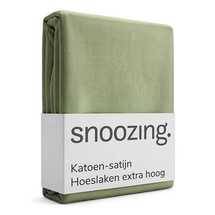 Snoozing katoen-satijn hoeslaken extra hoog